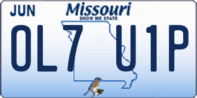 MO license plate OL7U1P