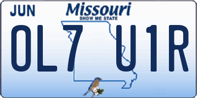 MO license plate OL7U1R