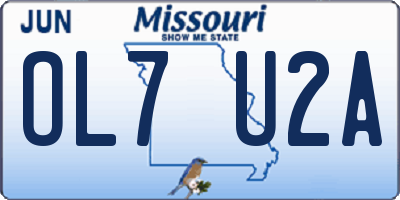 MO license plate OL7U2A