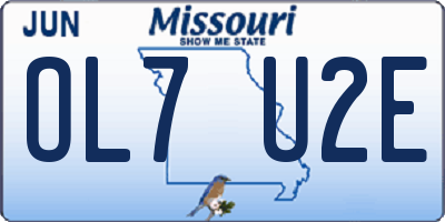 MO license plate OL7U2E