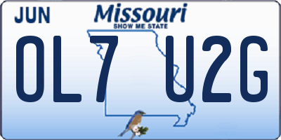 MO license plate OL7U2G