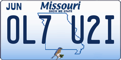 MO license plate OL7U2I