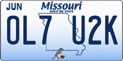 MO license plate OL7U2K