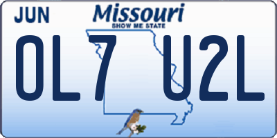 MO license plate OL7U2L