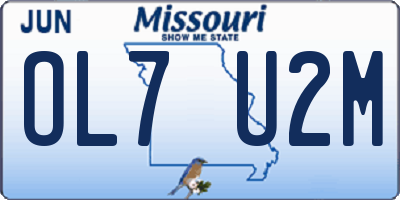 MO license plate OL7U2M