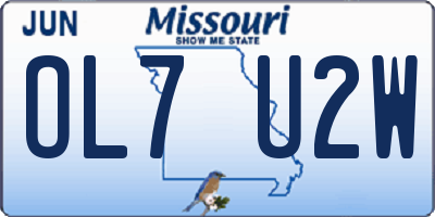 MO license plate OL7U2W