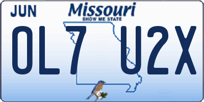 MO license plate OL7U2X
