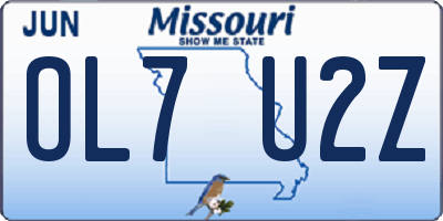 MO license plate OL7U2Z