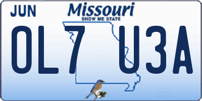 MO license plate OL7U3A