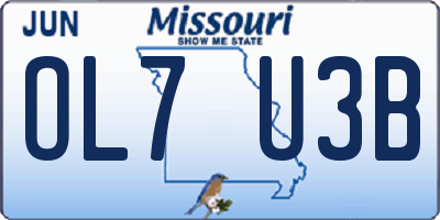 MO license plate OL7U3B