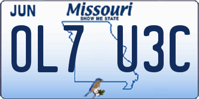 MO license plate OL7U3C