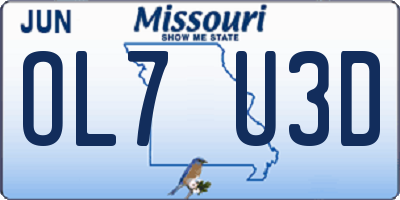 MO license plate OL7U3D