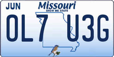 MO license plate OL7U3G