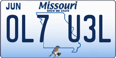 MO license plate OL7U3L