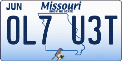MO license plate OL7U3T