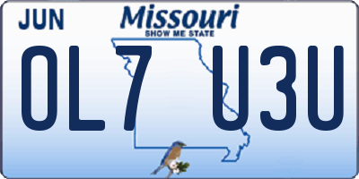 MO license plate OL7U3U