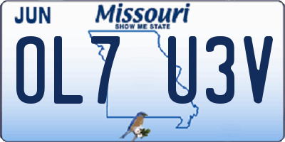 MO license plate OL7U3V