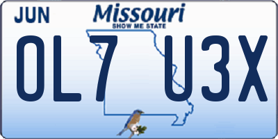 MO license plate OL7U3X