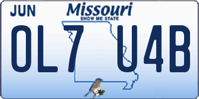 MO license plate OL7U4B