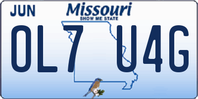 MO license plate OL7U4G