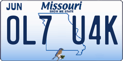 MO license plate OL7U4K