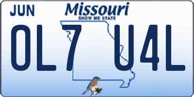 MO license plate OL7U4L