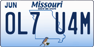 MO license plate OL7U4M