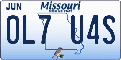 MO license plate OL7U4S