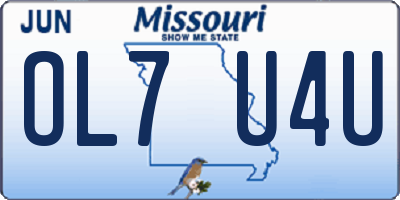 MO license plate OL7U4U