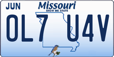MO license plate OL7U4V