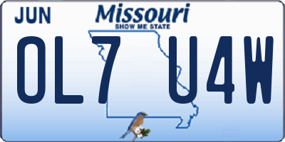 MO license plate OL7U4W