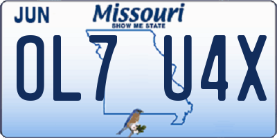 MO license plate OL7U4X