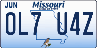 MO license plate OL7U4Z