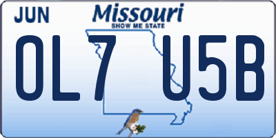 MO license plate OL7U5B