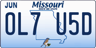 MO license plate OL7U5D