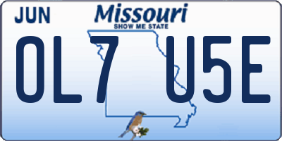 MO license plate OL7U5E
