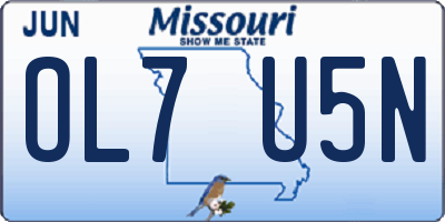 MO license plate OL7U5N
