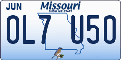 MO license plate OL7U5O
