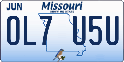 MO license plate OL7U5U