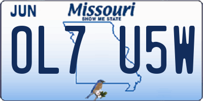 MO license plate OL7U5W