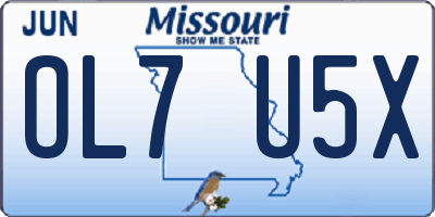 MO license plate OL7U5X