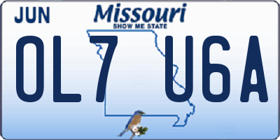 MO license plate OL7U6A