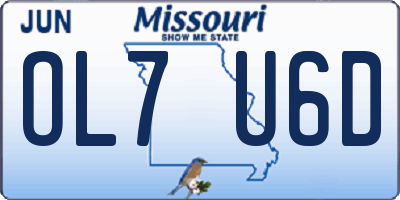 MO license plate OL7U6D