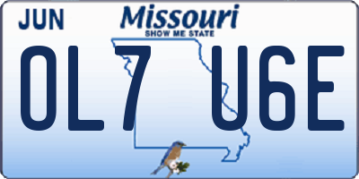 MO license plate OL7U6E