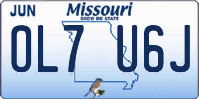MO license plate OL7U6J