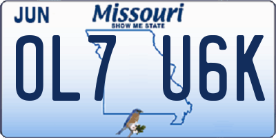 MO license plate OL7U6K