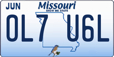 MO license plate OL7U6L