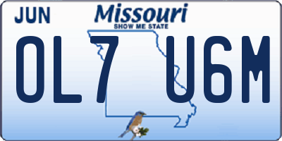 MO license plate OL7U6M