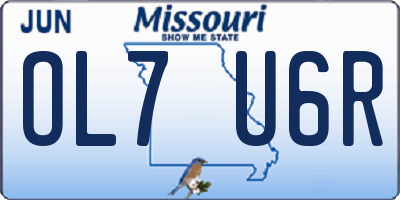 MO license plate OL7U6R
