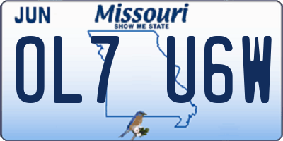 MO license plate OL7U6W